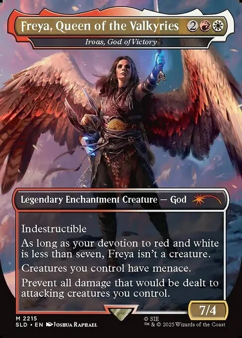 Iroas, God of Victory, carta Magic di tipo Legendary Enchantment Creature — God illustrata da Joshua Raphael