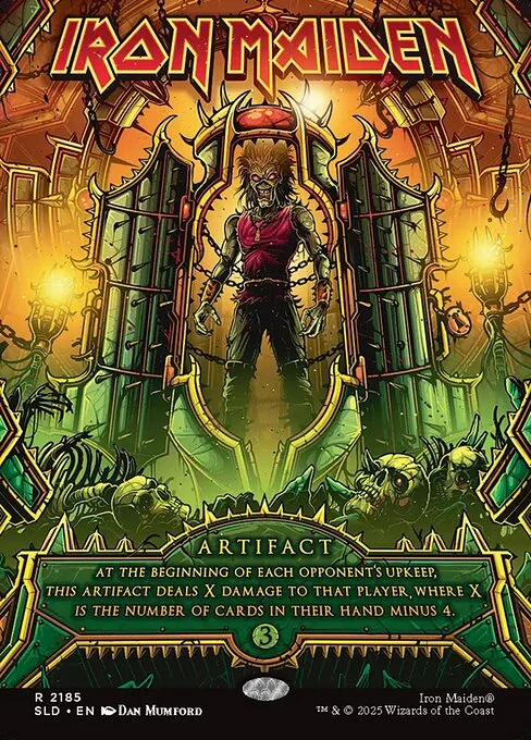 Iron Maiden, carta Magic di tipo Artifact illustrata da Dan Mumford