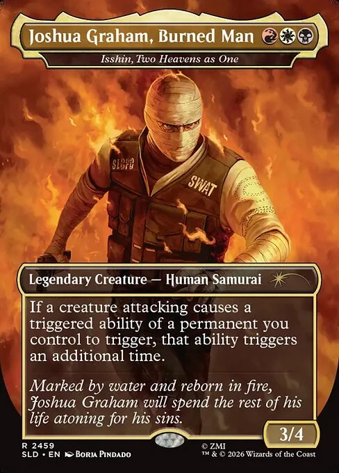 Isshin, Two Heavens as One, carta Magic di tipo Legendary Creature — Human Samurai illustrata da Borja Pindado