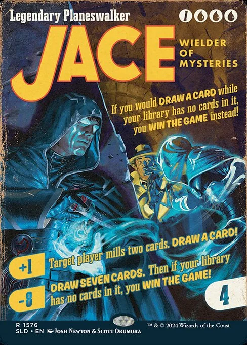 Jace, Wielder of Mysteries, carta Magic di tipo Legendary Planeswalker — Jace illustrata da Josh Newton & Scott Okumura