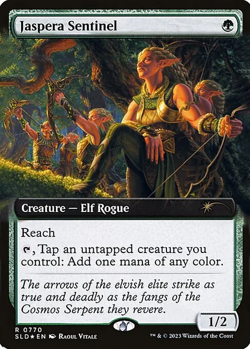 Jaspera Sentinel, carta Magic di tipo Creature — Elf Rogue illustrata da Raoul Vitale
