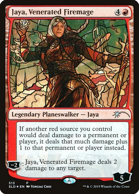 Jaya, Venerated Firemage, carta Magic di tipo Legendary Planeswalker — Jaya illustrata da Yongjae Choi