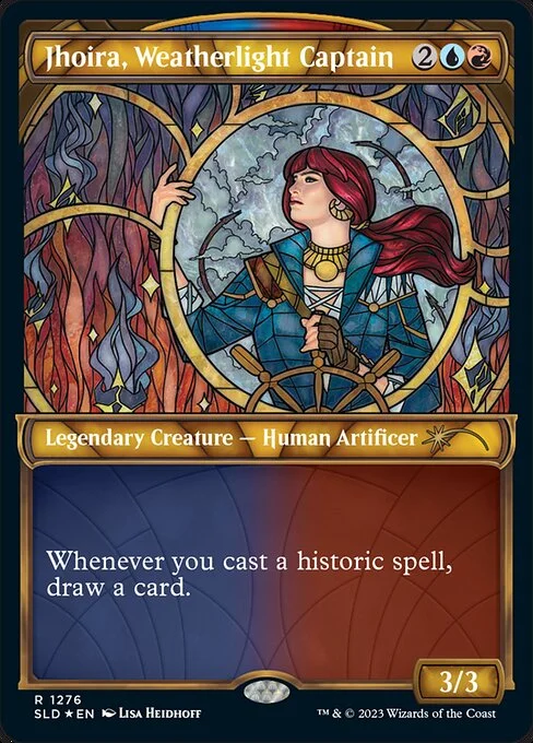 Jhoira, Weatherlight Captain, carta Magic di tipo Legendary Creature — Human Artificer illustrata da Lisa Heidhoff