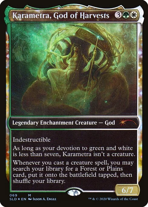 Karametra, God of Harvests, carta Magic di tipo Legendary Enchantment Creature — God illustrata da Jason A. Engle