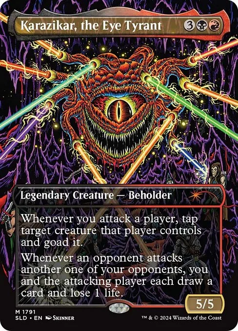 Karazikar, the Eye Tyrant, carta Magic di tipo Legendary Creature — Beholder illustrata da Skinner