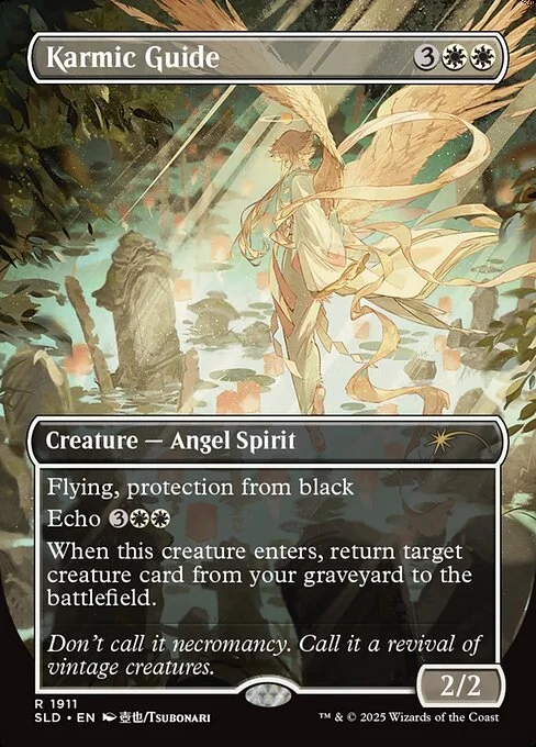 Karmic Guide, carta Magic di tipo Creature — Angel Spirit illustrata da Tsubonari