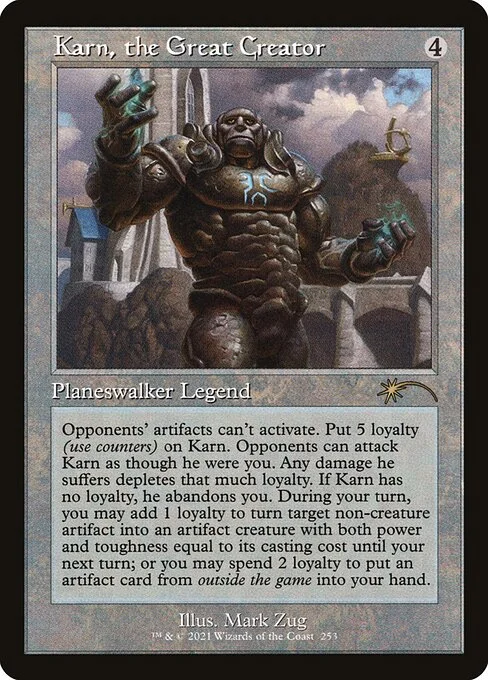 Karn, the Great Creator, carta Magic di tipo Legendary Planeswalker — Karn illustrata da Mark Zug