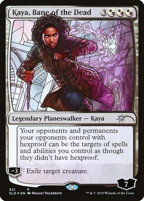 Kaya, Bane of the Dead, carta Magic di tipo Legendary Planeswalker — Kaya illustrata da Magali Villeneuve