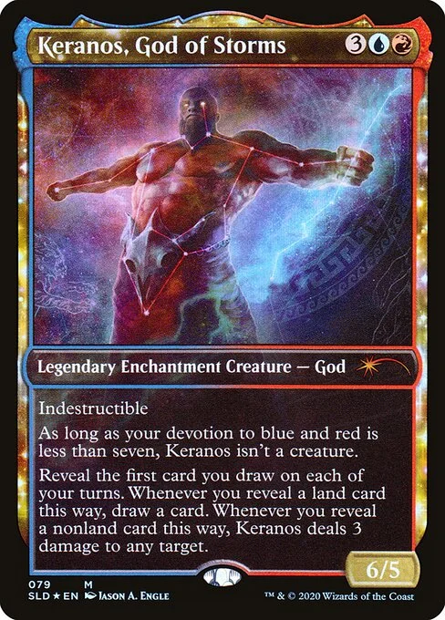 Keranos, God of Storms, carta Magic di tipo Legendary Enchantment Creature — God illustrata da Jason A. Engle