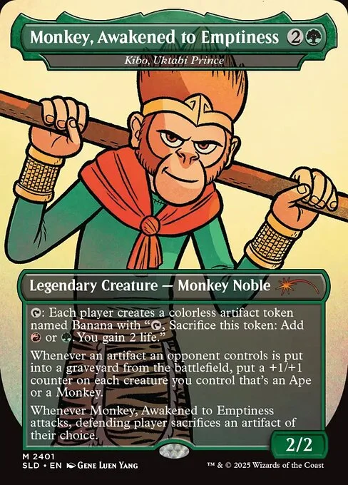 Kibo, Uktabi Prince, carta Magic di tipo Legendary Creature — Monkey Noble illustrata da Gene Luen Yang