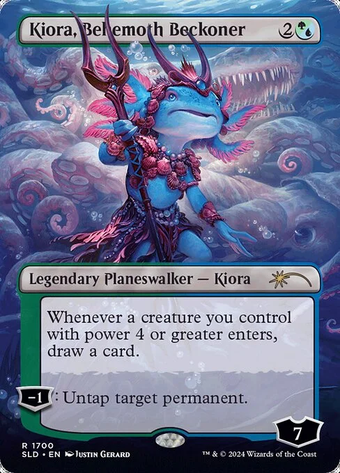 Kiora, Behemoth Beckoner, carta Magic di tipo Legendary Planeswalker — Kiora illustrata da Justin Gerard