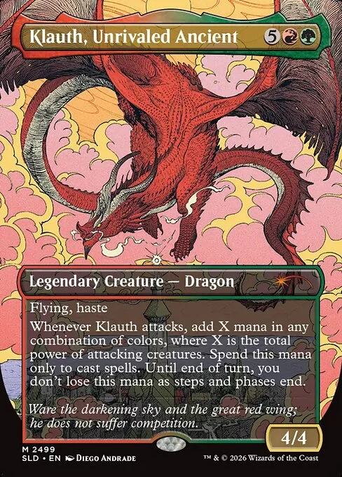 Klauth, Unrivaled Ancient, carta Magic di tipo Legendary Creature — Dragon illustrata da Diego Andrade