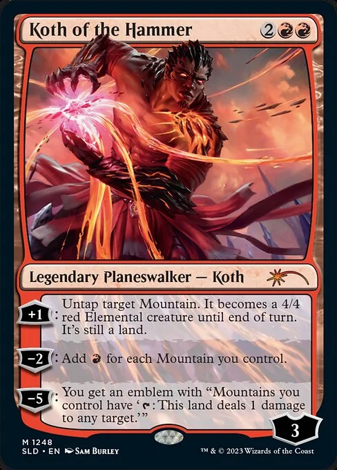 Koth of the Hammer, carta Magic di tipo Legendary Planeswalker — Koth illustrata da Sam Burley