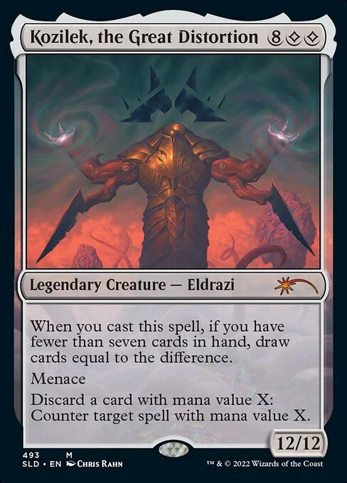 Kozilek, the Great Distortion, carta Magic di tipo Legendary Creature — Eldrazi illustrata da Chris Rahn
