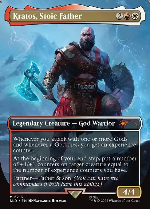 Kratos, Stoic Father, carta Magic di tipo Legendary Creature — God Warrior illustrata da Nathaniel Himawan