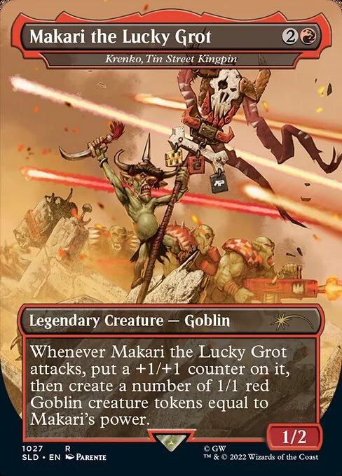 Krenko, Tin Street Kingpin, carta Magic di tipo Legendary Creature — Goblin illustrata da Paolo Parente