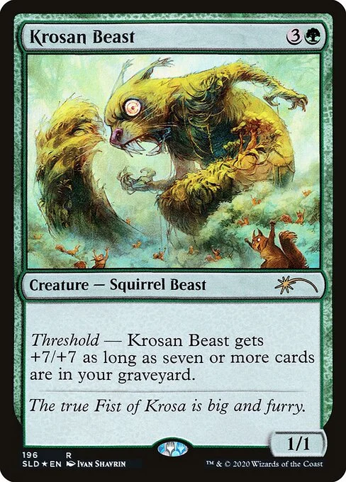 Krosan Beast, carta Magic di tipo Creature — Squirrel Beast illustrata da Ivan Shavrin