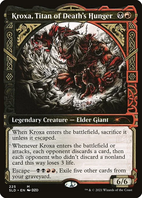 Kroxa, Titan of Death's Hunger, carta Magic di tipo Legendary Creature — Elder Giant illustrata da DZO