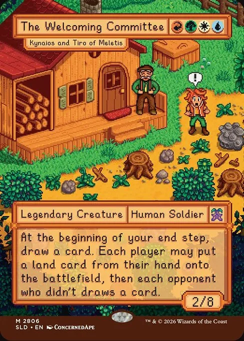 Kynaios and Tiro of Meletis, carta Magic di tipo Legendary Creature — Human Soldier illustrata da ConcernedApe