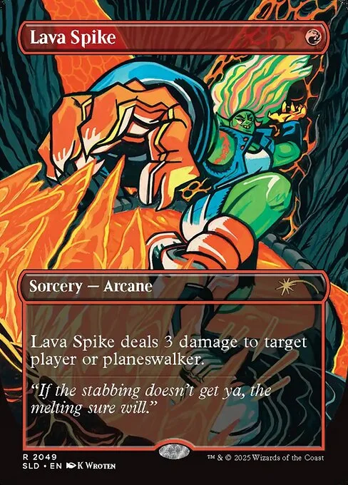 Lava Spike, carta Magic di tipo Sorcery — Arcane illustrata da K Wroten