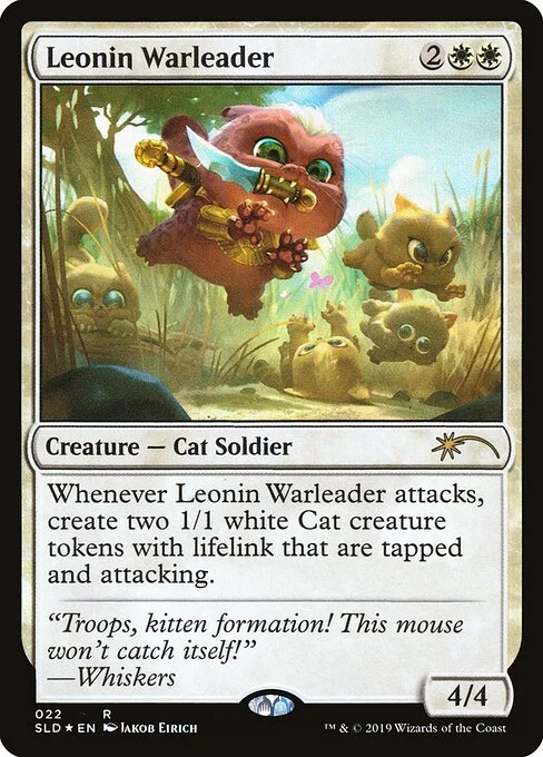 Leonin Warleader, carta Magic di tipo Creature — Cat Soldier illustrata da Jakob Eirich