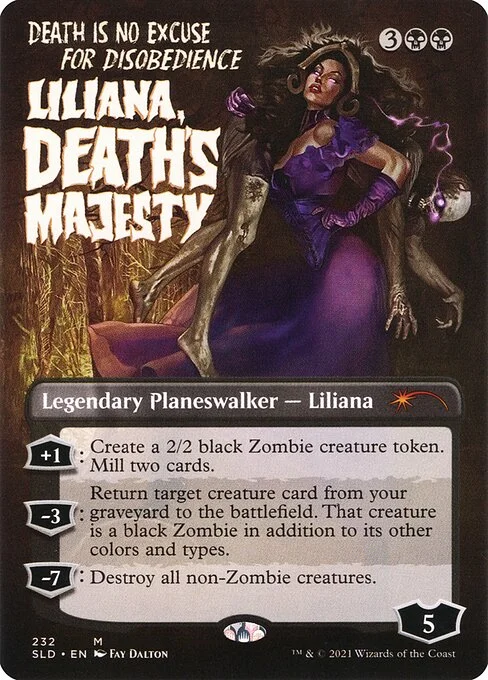 Liliana, Death's Majesty, carta Magic di tipo Legendary Planeswalker — Liliana illustrata da Fay Dalton
