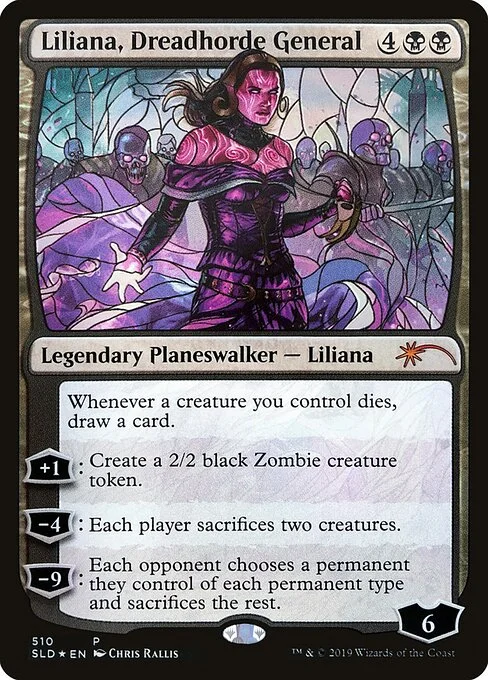 Liliana, Dreadhorde General, carta Magic di tipo Legendary Planeswalker — Liliana illustrata da Chris Rallis