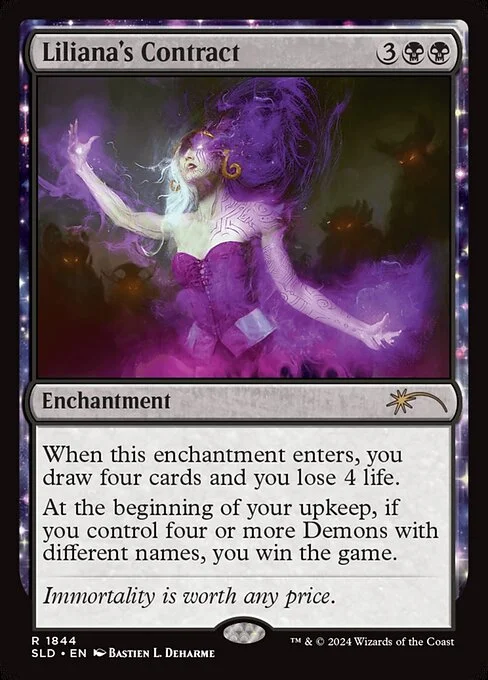 Liliana's Contract, carta Magic di tipo Enchantment illustrata da Bastien L. Deharme
