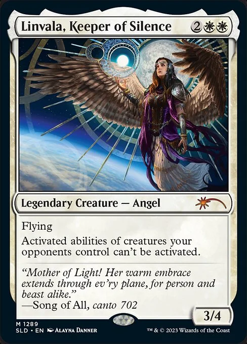 Linvala, Keeper of Silence, carta Magic di tipo Legendary Creature — Angel illustrata da Alayna Danner