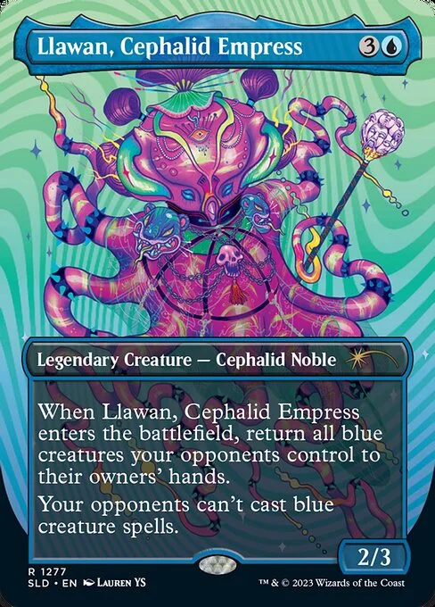 Llawan, Cephalid Empress, carta Magic di tipo Legendary Creature — Octopus Noble illustrata da Lauren YS
