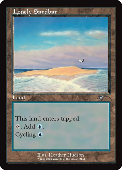 Lonely Sandbar, carta Magic di tipo Land illustrata da Heather Hudson