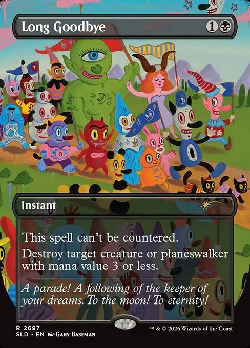 Long Goodbye, carta Magic di tipo Instant illustrata da Gary Baseman