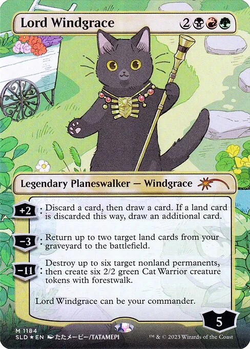 Lord Windgrace, carta Magic di tipo Legendary Planeswalker — Windgrace illustrata da Tatamepi
