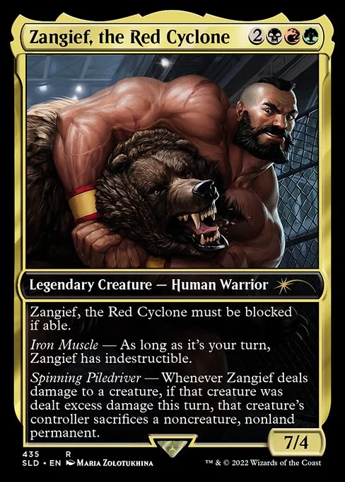 Maarika, Brutal Gladiator, carta Magic di tipo Legendary Creature — Human Warrior illustrata da Maria Zolotukhina