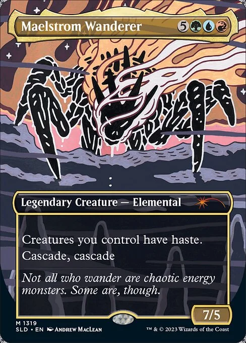 Maelstrom Wanderer, carta Magic di tipo Legendary Creature — Elemental illustrata da Andrew MacLean