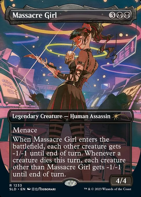 Massacre Girl, carta Magic di tipo Legendary Creature — Human Assassin illustrata da Tsubonari