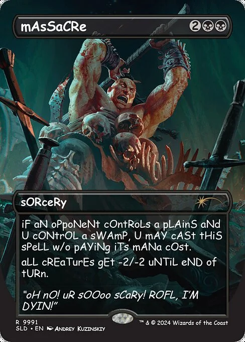 Massacre, carta Magic di tipo Sorcery illustrata da Andrey Kuzinskiy