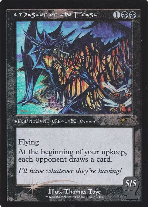 Master of the Feast, carta Magic di tipo Enchantment Creature — Demon illustrata da Thomas Toye