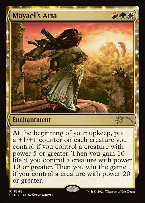 Mayael's Aria, carta Magic di tipo Enchantment illustrata da Steve Argyle