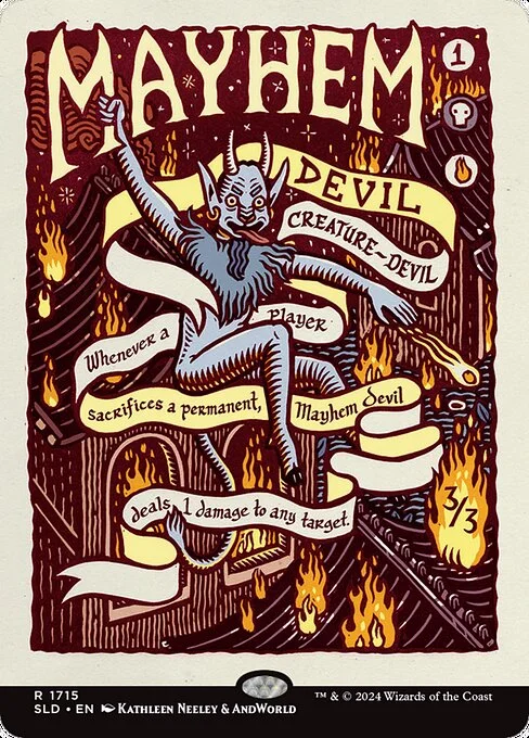 Mayhem Devil, carta Magic di tipo Creature — Devil illustrata da Kathleen Neeley & AndWorld Design