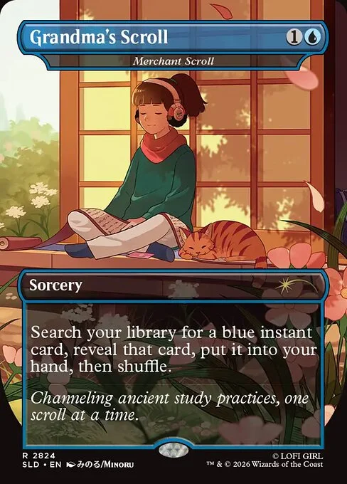 Merchant Scroll, carta Magic di tipo Sorcery illustrata da Minoru