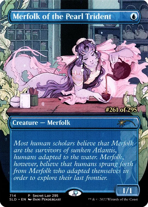 Merfolk of the Pearl Trident, carta Magic di tipo Creature — Merfolk illustrata da Dani Pendergast