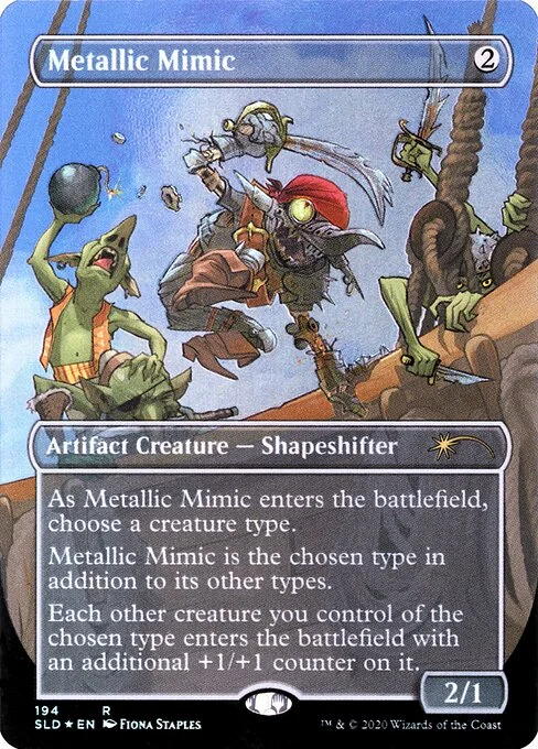 Metallic Mimic, carta Magic di tipo Artifact Creature — Shapeshifter illustrata da Fiona Staples