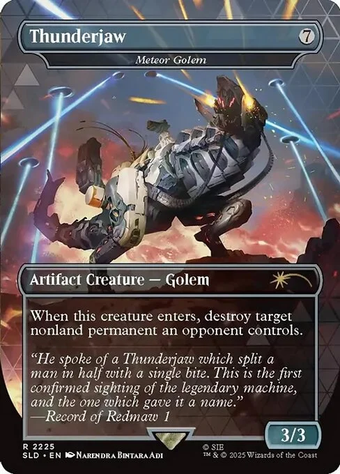 Meteor Golem, carta Magic di tipo Artifact Creature — Golem illustrata da Narendra Bintara Adi