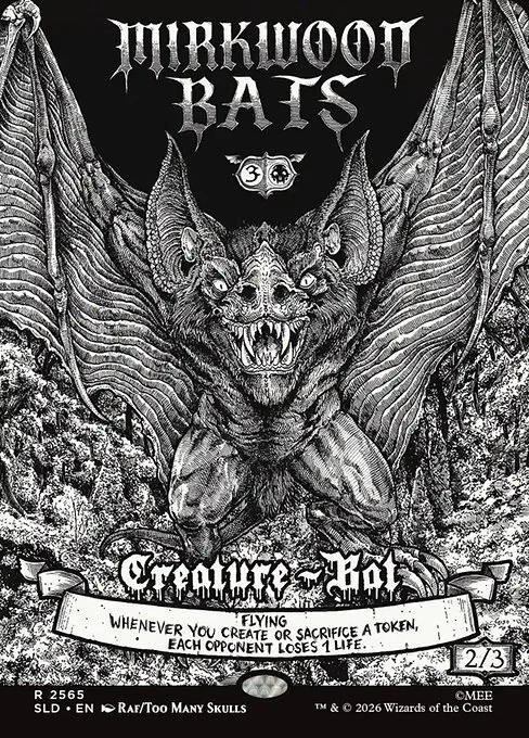 Mirkwood Bats, carta Magic di tipo Creature — Bat illustrata da Rafal Wechterowicz (Too Many Skulls)