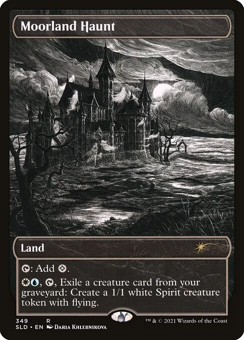 Moorland Haunt, carta Magic di tipo Land illustrata da Daria Khlebnikova