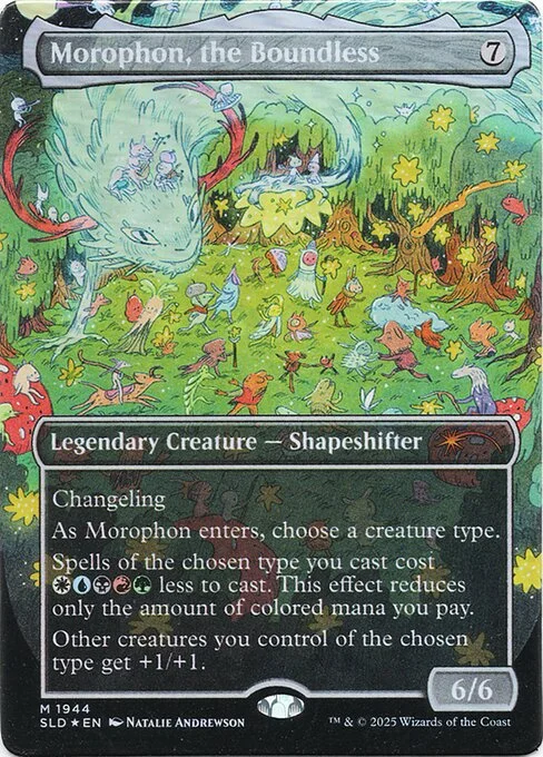 Morophon, the Boundless, carta Magic di tipo Legendary Creature — Shapeshifter illustrata da Natalie Andrewson