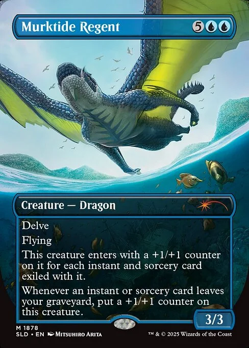 Murktide Regent, carta Magic di tipo Creature — Dragon illustrata da Mitsuhiro Arita