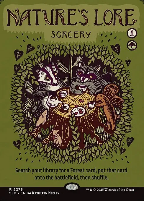 Nature's Lore, carta Magic di tipo Sorcery illustrata da Kathleen Neeley