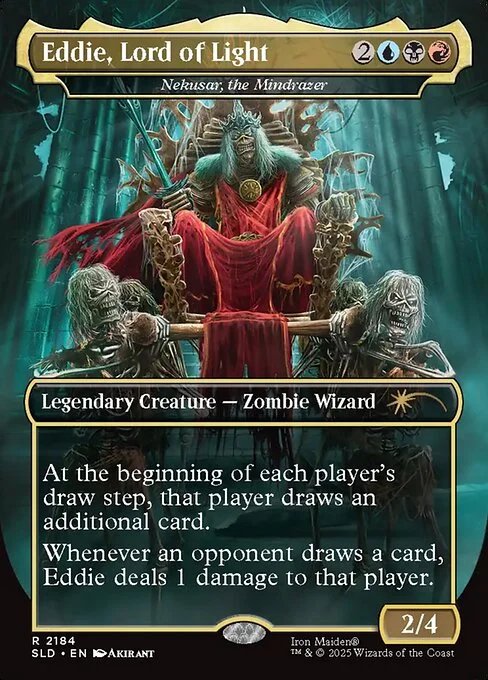 Nekusar, the Mindrazer, carta Magic di tipo Legendary Creature — Zombie Wizard illustrata da Akirant